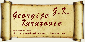 Georgije Kuruzović vizit kartica